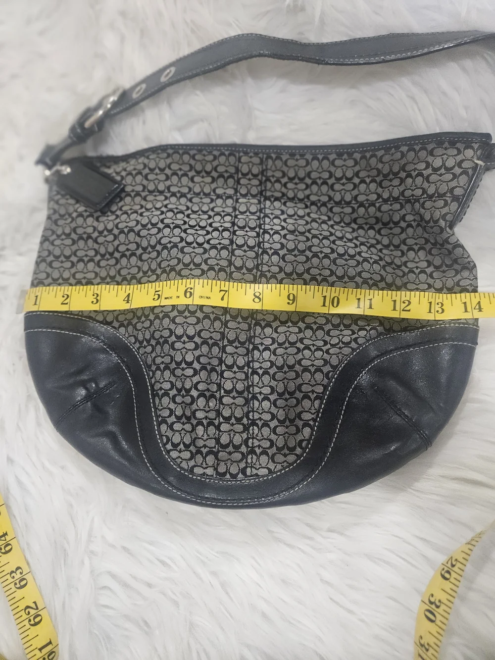 Classic Black Patterned Women's Shoulder Bag